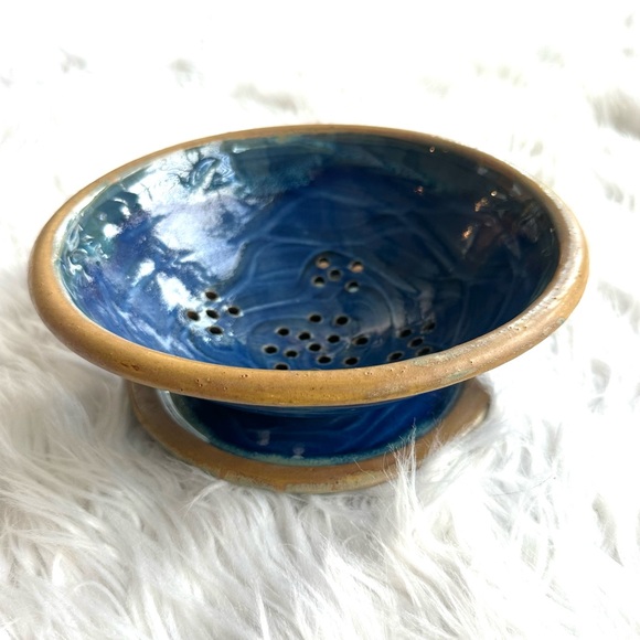 Handcrafted Blue Ceramic Bowl